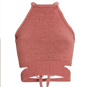 Cult Gaia Knit Tie Back Halter Top